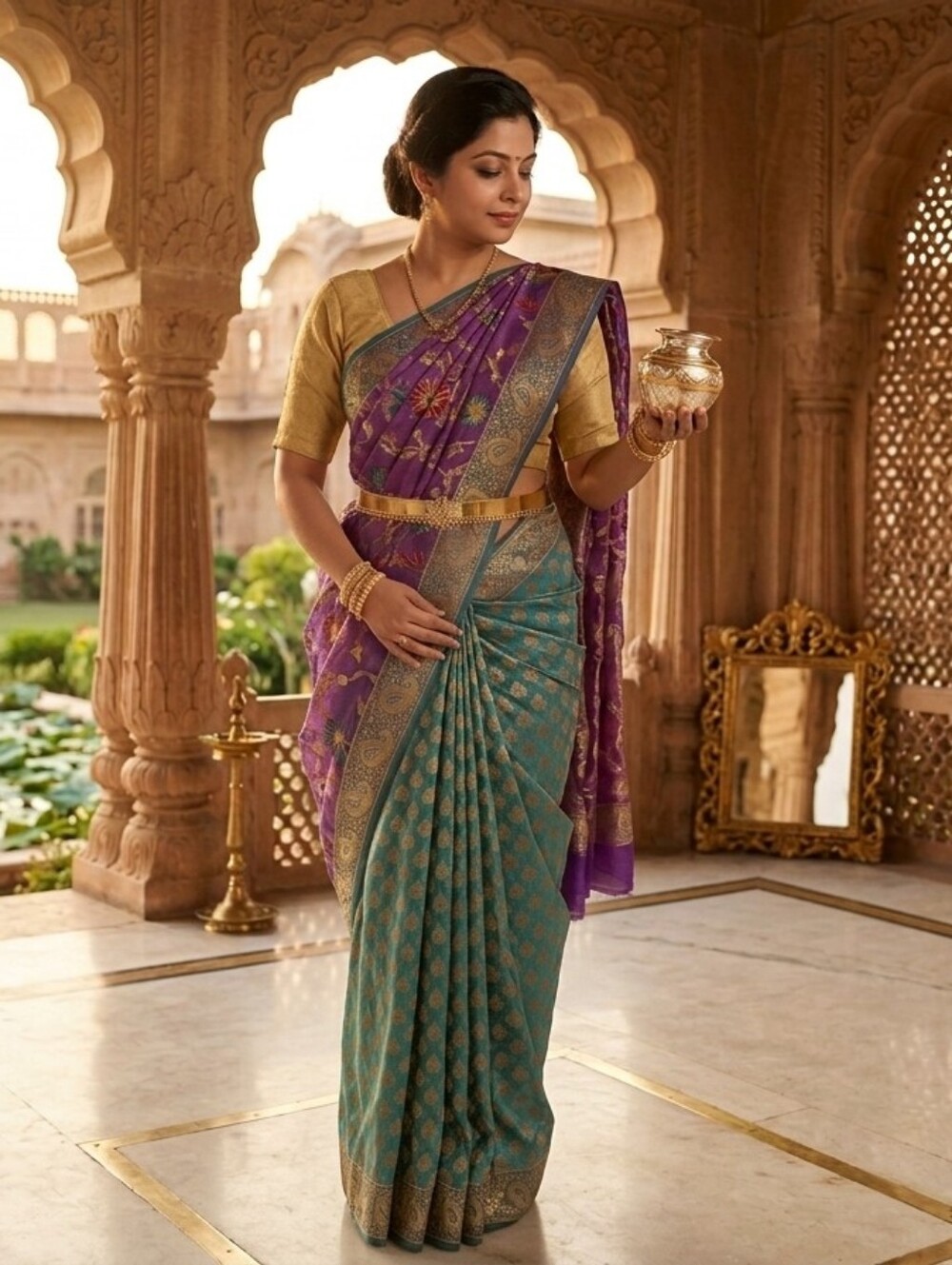 Women Designer Half And Half Saree